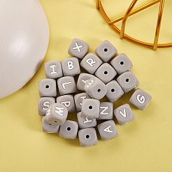 26 шт. 26 стиля силиконовые бусины с алфавитом для изготовления браслетов или ожерелий&nbsp;SIL-SZ0001-01A
