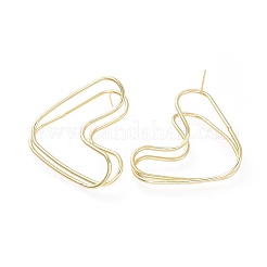 Латунь серьги EJEW-L234-21G