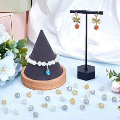 108 шт. 3-х цветные спиральные подвески из нержавеющей стали в виде клетки для бусин STAS-CN0001-59