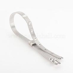 変色しにくい304ステンレススチール時計バンド  ステンレス鋼色  214x6mm&nbsp;STAS-Q210-73