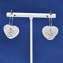 Ohrringe aus natürlichem Quarzkristall und Edelstahl 304 für Damen&nbsp;EJEW-G475-04P-02