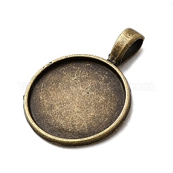 Impostazioni piatte cabochon pendente della lega rotonde&nbsp;PALLOY-N0088-28AB-NF