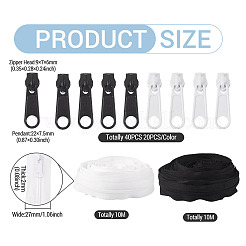 2 Beutel 2 Farben Nylon geschlossener Reißverschluss&nbsp;DIY-TA0014-72B