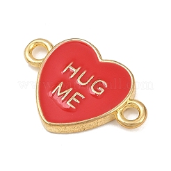 Подвески-соединители в форме сердца из латуни с эмалью&nbsp;KK-L251-08G-02