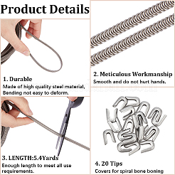 5м спиральный корсет из нержавеющей стали 201 с косточками DIY-GF0009-19A