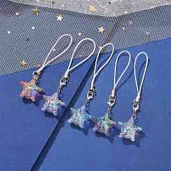 Прозрачный акриловый ремешок для мобильного телефона со звездой HJEW-JM01228