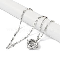 Ottone collane del pendente di strass&nbsp;NJEW-G089-16J-P