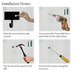 Железные настенные крючки вешалки AJEW-WH0156-010