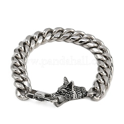 Браслеты из кубинской цепи из нержавеющей стали 304 для мужчин BJEW-I321-01ASP