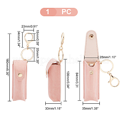 Портативный брелок-держатель для помады из искусственной кожи&nbsp;KEYC-WH0029-56B