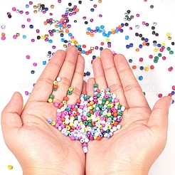 24 цветные стеклянные бусины&nbsp;SEED-YW0001-01-4mm