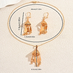 Комплекты из серег и ожерелий с кисточками из латуни в этническом стиле для женщин NB2272