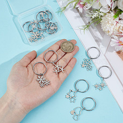 12шт 6 стиля брелок из нержавеющей стали 201 KEYC-GO00017