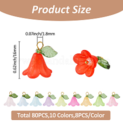 80 шт. 10-х цветные акриловые подвески с жемчугом PALLOY-FH00060