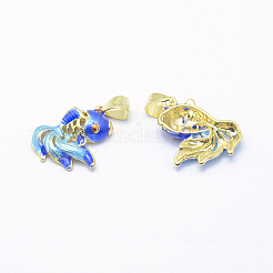 Гальванические латунные эмалевые подвески&nbsp;X-KK-F723-14G-RS