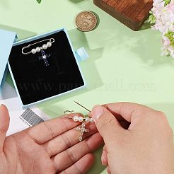 2 spilla di perle in lega di plastica e 2 stili&nbsp;JEWB-FH00038