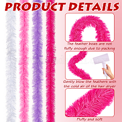 12 Stück 4 Farben Polyester-Truthahnfederstreifen&nbsp;DIY-MA0007-23