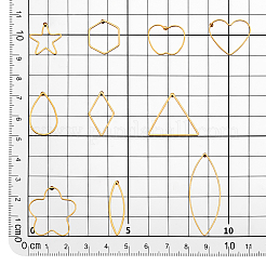 40 шт. 10 стиля латунных полых геометрических серег-гвоздиков&nbsp;EJEW-PH0001-30