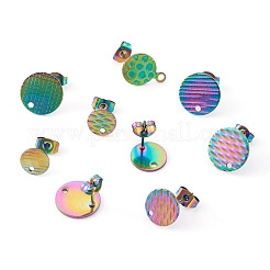 36 pieza de 18 estilos de accesorios para pendientes de acero inoxidable 304&nbsp;STAS-TA0004-77