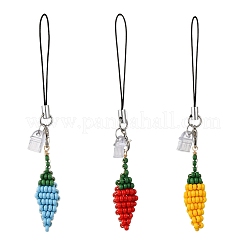 Стеклянные бусины с острым перцем мобильные ремни&nbsp;HJEW-MZ00293