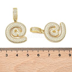 Pendentifs avec zircon cubiques à micro-pavés en laiton&nbsp;KK-P345-17G-03
