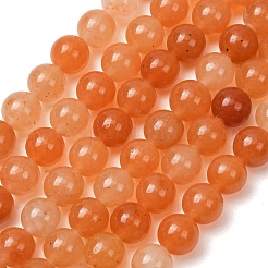 天然石レッドアベンチュリンビーズ連売り  ラウンド  8mm  穴：1mm  15~16インチ&nbsp;X-GSR023