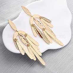 Овальные серьги-люстры из цинкового сплава EJEW-Z107-03G-01