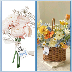 120 шт. 6 стиля День благодарения слова наилучшие пожелания бант печатная бумага спасибо подарочные бирки&nbsp;AJEW-SP0003-63B