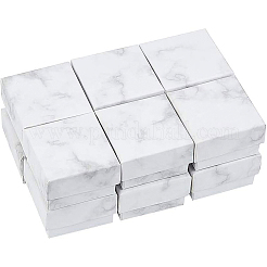 紙の厚紙  ジュエリーリングボックス  正方形  ホワイト  5.2x5.2x3.3cm&nbsp;CBOX-BC0001-33