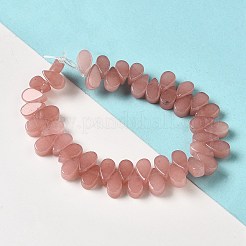 Fili di perle sintetiche di quarzo fragola&nbsp;G-B064-B51