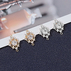 8 Stück 2 Stile Messing klare Zirkonia Rautenglieder Verbinder Charms&nbsp;ZIRC-BBC0003-72