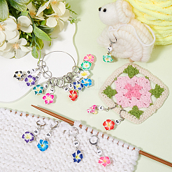 Подвеска-цветок из полимерной глины HJEW-SC00068