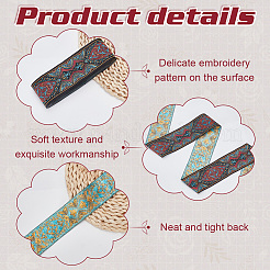 Лента жаккардовая из полиэстера в национальном стиле для аксессуаров одежды&nbsp;OCOR-WH0097-39B