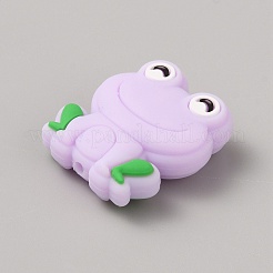 Экологичные силиконовые фокусные бусины в форме лягушки&nbsp;LS-SIL-WH0006-29J