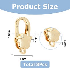 8 шт. латунные застежки-лобстеры KK-HS0001-54G