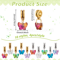 40 шт. 10 стиля стеклянные европейские подвески-шармы PALLOY-PH01829