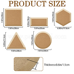 5個 5スタイル MDF 陶器粘土ベースプレート  陶器ツール  混合図形  174~200x100~200x15mm  1個/スタイル&nbsp;TOOL-CN0001-13A