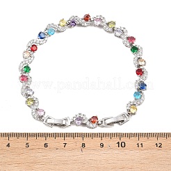 Теннисные браслеты из платиновой латуни с микропаве из кубических цирконий&nbsp;BJEW-B160-08P