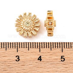 Perle di zirconi cubici trasparenti in micro pavè di ottone&nbsp;KK-S389-17G