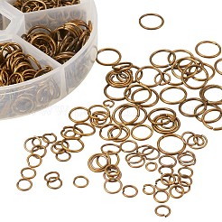 1 коробка с железным покрытием с кольцами от 4 до 10 мм в диаметре антикварная бронза для изготовления ювелирных изделий IFIN-PH0001-06AB-NF