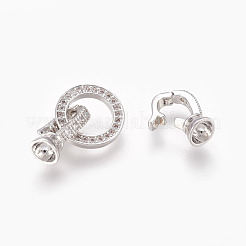 Латунные микро проложить кубического циркония раз за застежками&nbsp;KK-P164-14P