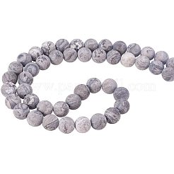 天然ピカソ石/ピカソジャスパービーズ連売り  艶消し  ラウンド  8mm  穴：1mm  約48個/連  15.3インチ  1連 /セット&nbsp;G-PH0028-8mm-08