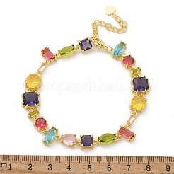 Браслеты из латуни с микропаве и фианитами для женщин BJEW-M091-01G