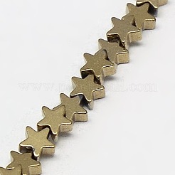 Гальванизировать немагнитных синтетический гематит бисер пряди G-J173-4x4mm-M