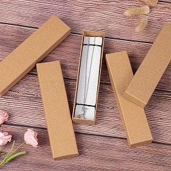 クラフト紙のボール紙ジュエリーボックス  ブレスレットボックス  長方形  バリーウッド  170x40x25mm&nbsp;CBOX-WH0001-C01