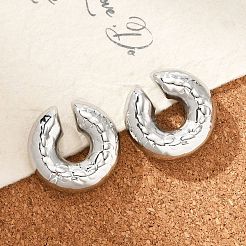 Orecchini a polsino a forma di C in acciaio inossidabile 304 per donna&nbsp;EJEW-M068-07P
