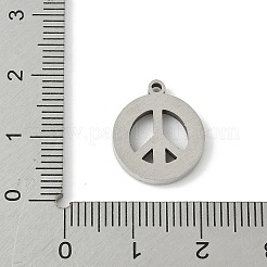 304ステンレススチールラインストーンペンダント  エポキシ樹脂  ピースサインチャーム  ステンレス鋼色  16x14x2mm  穴：1.4mm&nbsp;STAS-Q354-04P