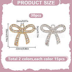 30шт 2 цвета сплав с подвесками со стразами FIND-DR0001-71