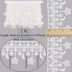 Spitzenbesatzband aus Polyester mit Sternen und Mond&nbsp;OCOR-WH20003-11A-02