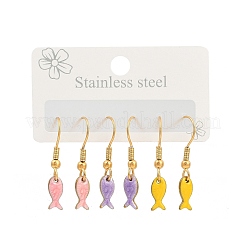 Серьги-подвески из нержавеющей стали 304 серии Ocean&nbsp;LS-EJEW-K017-01E-G